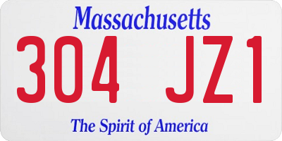 MA license plate 304JZ1