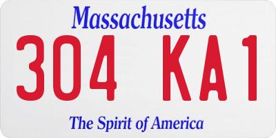 MA license plate 304KA1
