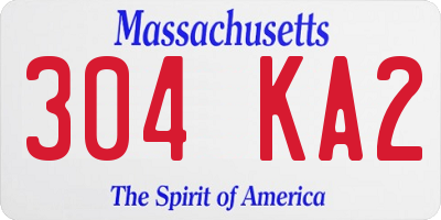 MA license plate 304KA2