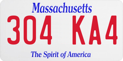 MA license plate 304KA4