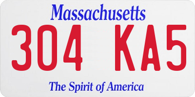 MA license plate 304KA5