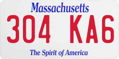 MA license plate 304KA6