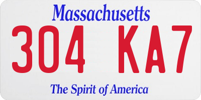 MA license plate 304KA7