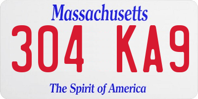 MA license plate 304KA9