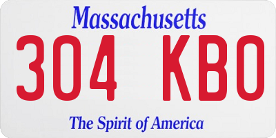 MA license plate 304KB0