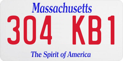 MA license plate 304KB1