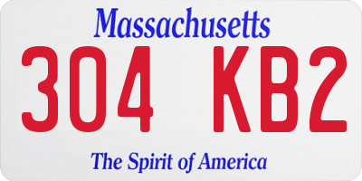 MA license plate 304KB2
