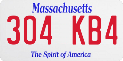 MA license plate 304KB4