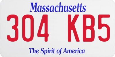 MA license plate 304KB5