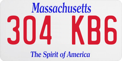 MA license plate 304KB6