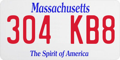 MA license plate 304KB8