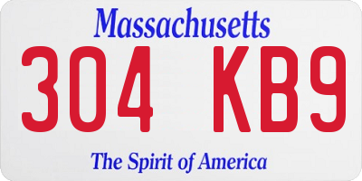 MA license plate 304KB9
