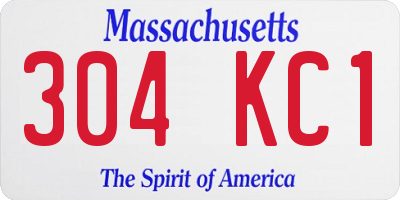 MA license plate 304KC1