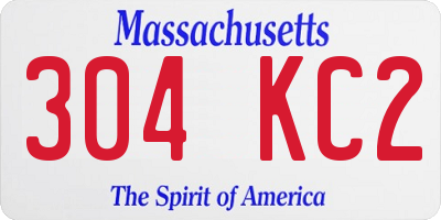 MA license plate 304KC2