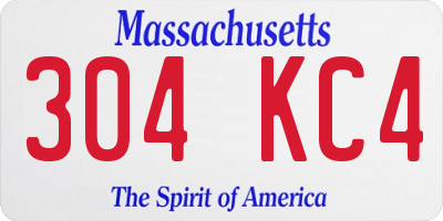 MA license plate 304KC4