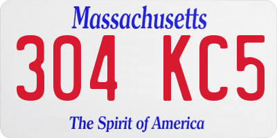 MA license plate 304KC5