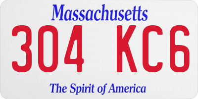 MA license plate 304KC6