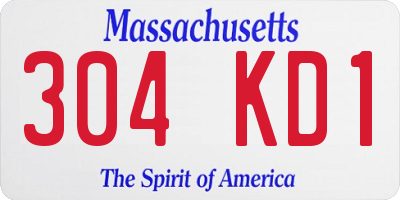 MA license plate 304KD1