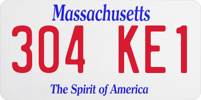 MA license plate 304KE1