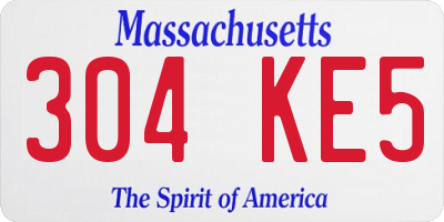 MA license plate 304KE5