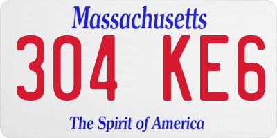 MA license plate 304KE6