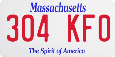 MA license plate 304KF0