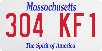 MA license plate 304KF1