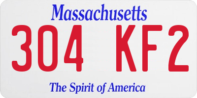 MA license plate 304KF2