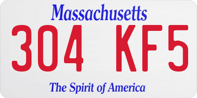MA license plate 304KF5