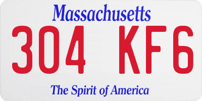 MA license plate 304KF6