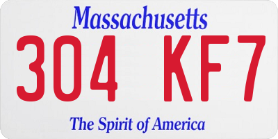 MA license plate 304KF7