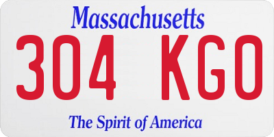 MA license plate 304KG0