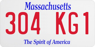 MA license plate 304KG1