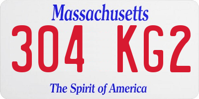 MA license plate 304KG2