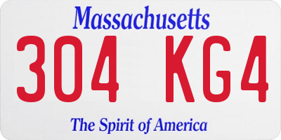 MA license plate 304KG4