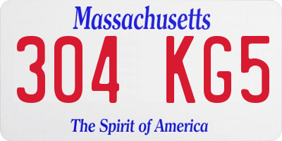 MA license plate 304KG5