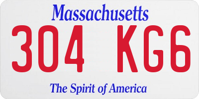 MA license plate 304KG6