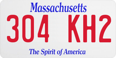 MA license plate 304KH2