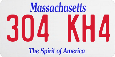 MA license plate 304KH4
