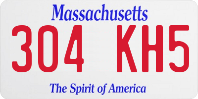 MA license plate 304KH5