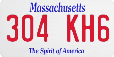MA license plate 304KH6