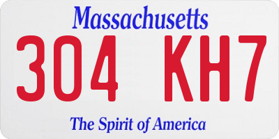 MA license plate 304KH7