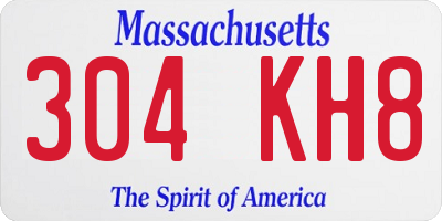 MA license plate 304KH8