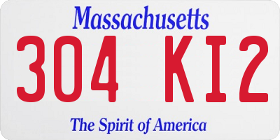 MA license plate 304KI2