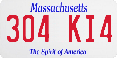 MA license plate 304KI4