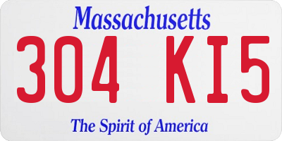 MA license plate 304KI5