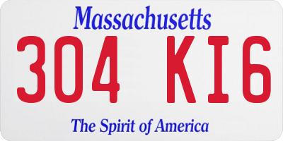 MA license plate 304KI6