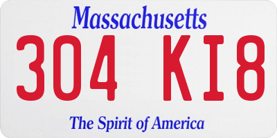 MA license plate 304KI8