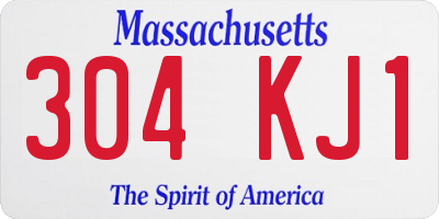 MA license plate 304KJ1