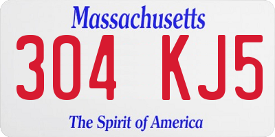 MA license plate 304KJ5